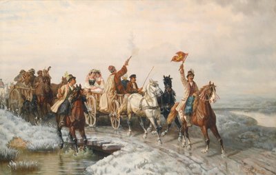 The Bridal Procession by Eduard Götzelmann